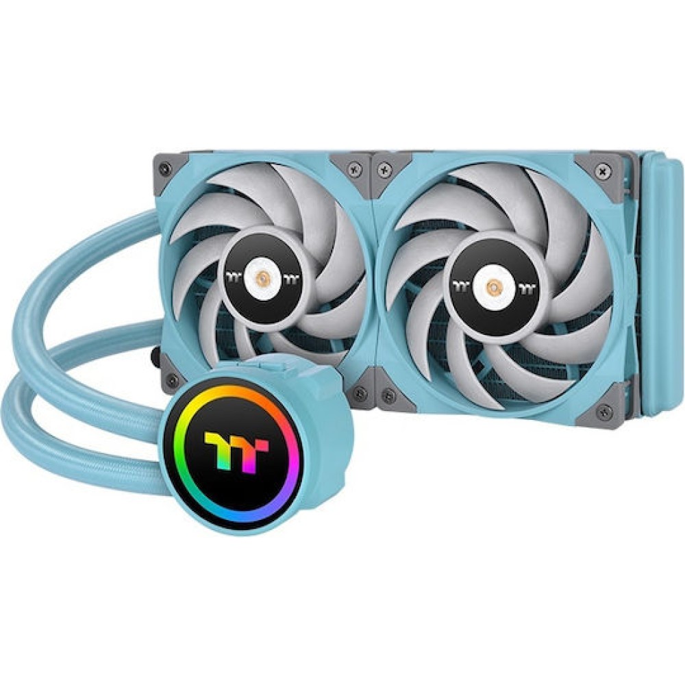 Thermaltake Toughliquid 240 ARGB Sync Υδρόψυξη Επεξεργαστή Διπλού Ανεμιστήρα 120mm για Socket AM4/1700/1200/115x Τιρκουάζ