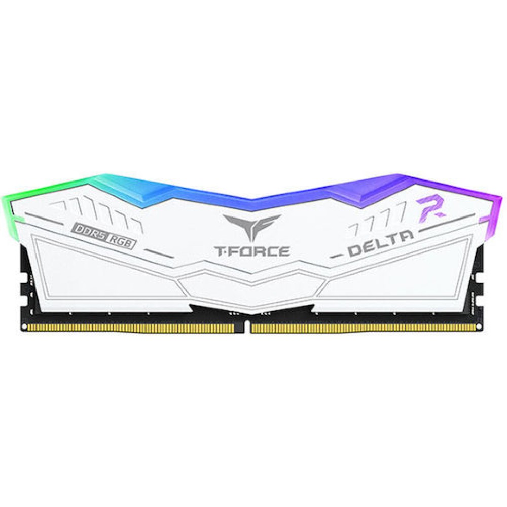 TeamGroup Delta RGB White DDR5 32GB RAM με 2x16GB Modules και Ταχύτητα 6000 για Desktop