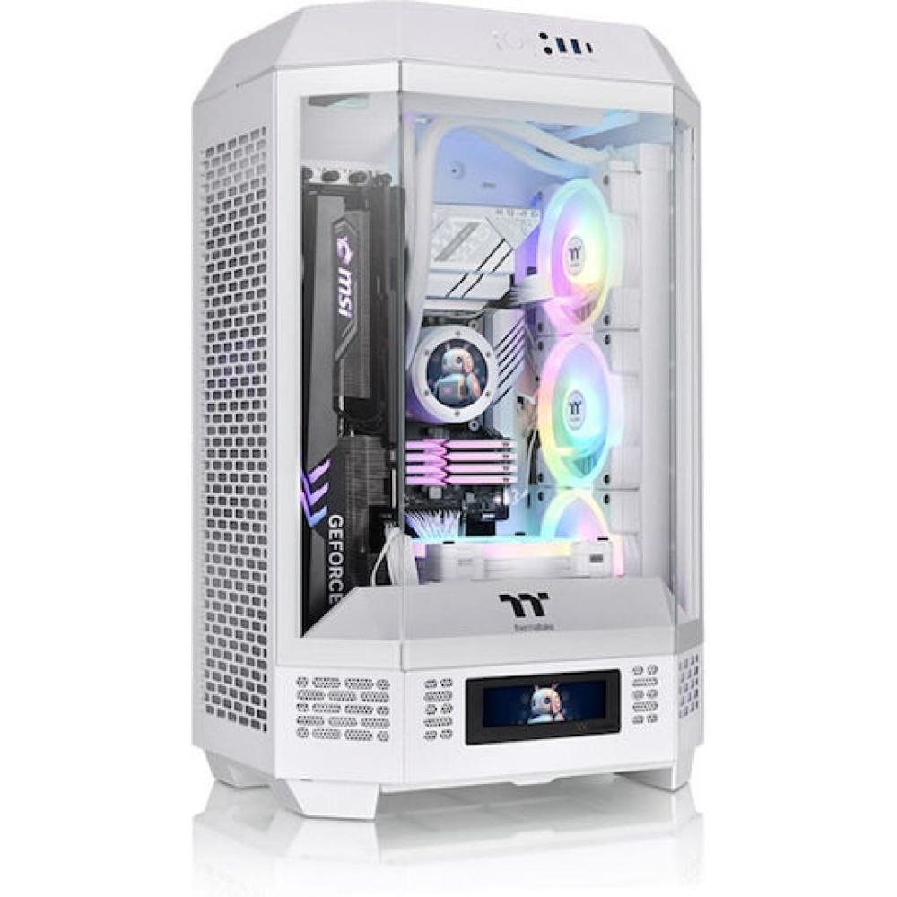 Thermaltake The Tower 300 Micro Tower Κουτί Υπολογιστή με Πλαϊνό Παράθυρο και RGB Φωτισμό Λευκό
