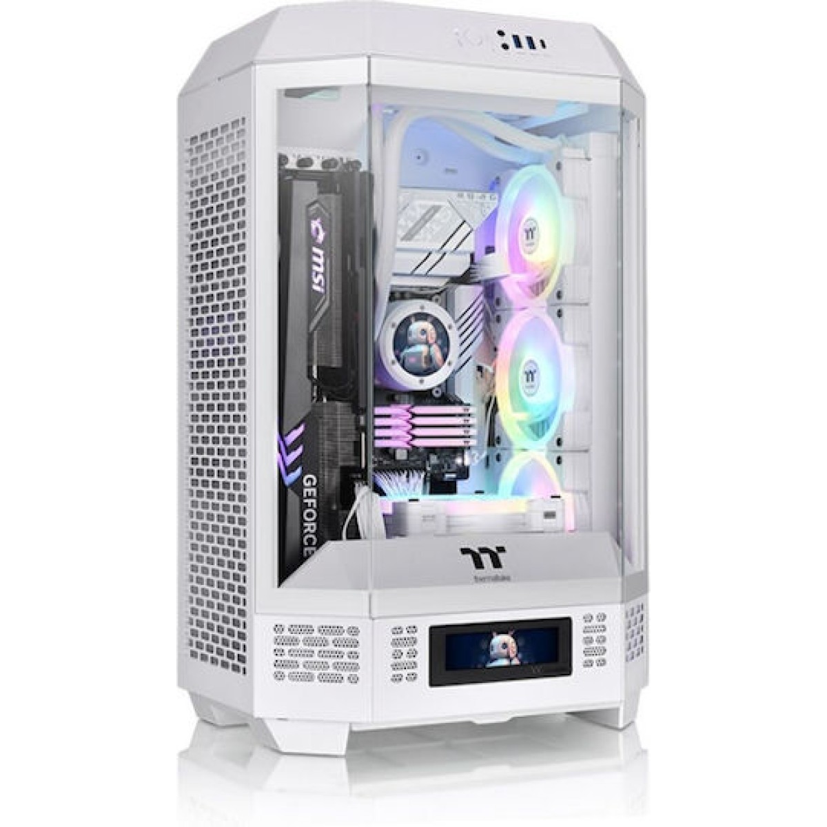 Thermaltake The Tower 300 Micro Tower Κουτί Υπολογιστή με Πλαϊνό Παράθυρο και RGB Φωτισμό Λευκό