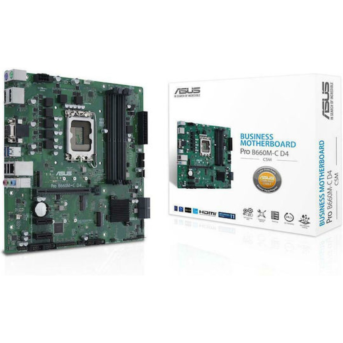 Asus Pro B660M-C D4-CSM Motherboard Micro ATX με Intel 1700 Socket