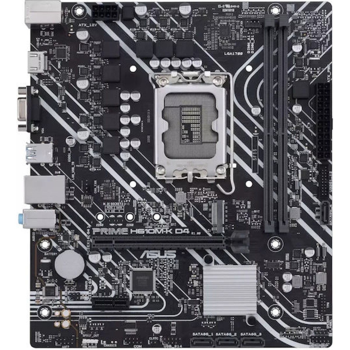 Asus Prime H610M-K D4 Motherboard Micro ATX με Intel 1700 Socket 90MB1A10-M0EAY0
