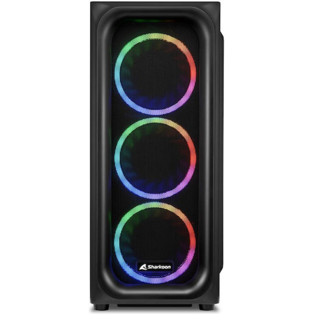 Sharkoon TK5M Gaming Midi Tower Κουτί Υπολογιστή με Πλαϊνό Παράθυρο και RGB Φωτισμό Μαύρο