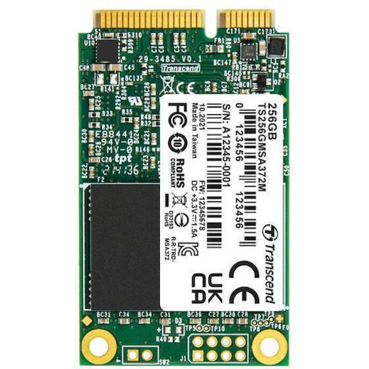 Transcend MSA372M SSD 256GB mSATA PCI Express 3.0