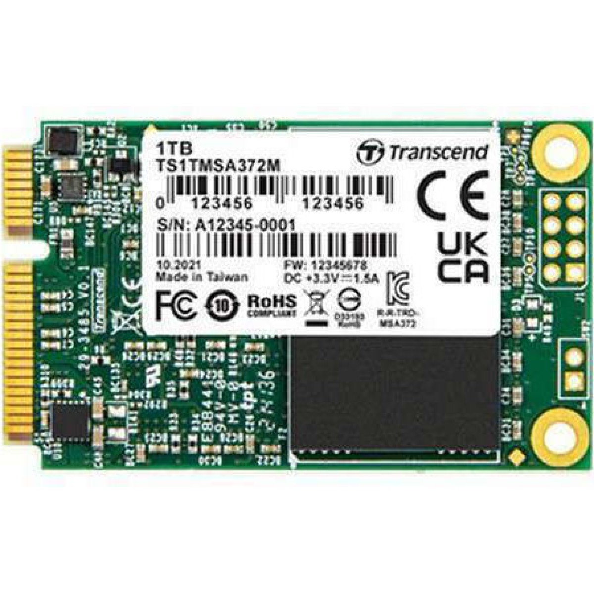 Transcend MSA372M SSD 256GB mSATA PCI Express 3.0