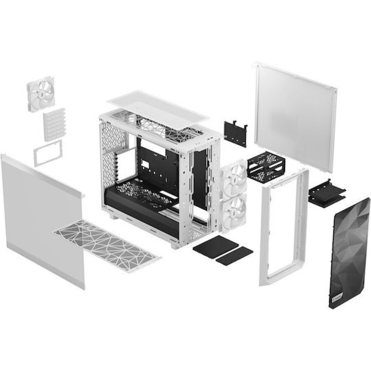 Fractal Design Meshify 2 Lite Midi Tower Κουτί Υπολογιστή με Πλαϊνό Παράθυρο White TG Clear Tint