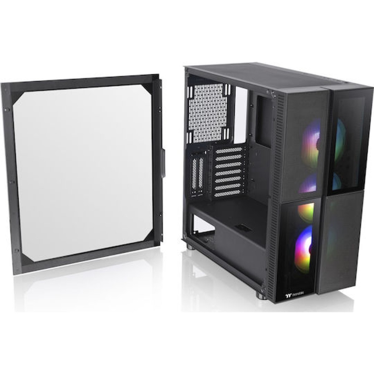 Thermaltake Versa T26 TG Gaming Midi Tower Κουτί Υπολογιστή με Πλαϊνό Παράθυρο και RGB Φωτισμό Μαύρο