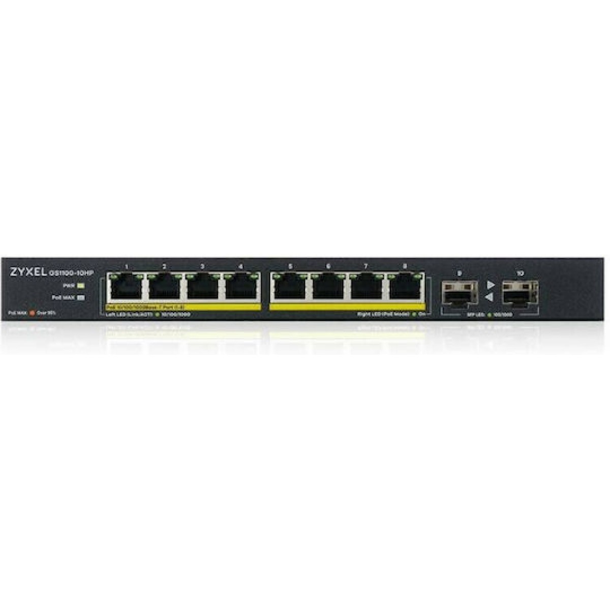 Zyxel GS1100-10HP-EU0102F v2 Managed L2 PoE Switch με 8 Θύρες Gigabit (1Gbps) Ethernet
