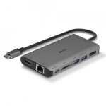 Lindy USB-C Docking Station με HDMI/DisplayPort 4K PD Ethernet και συνδεση 2 Οθονών Γκρι (43323)