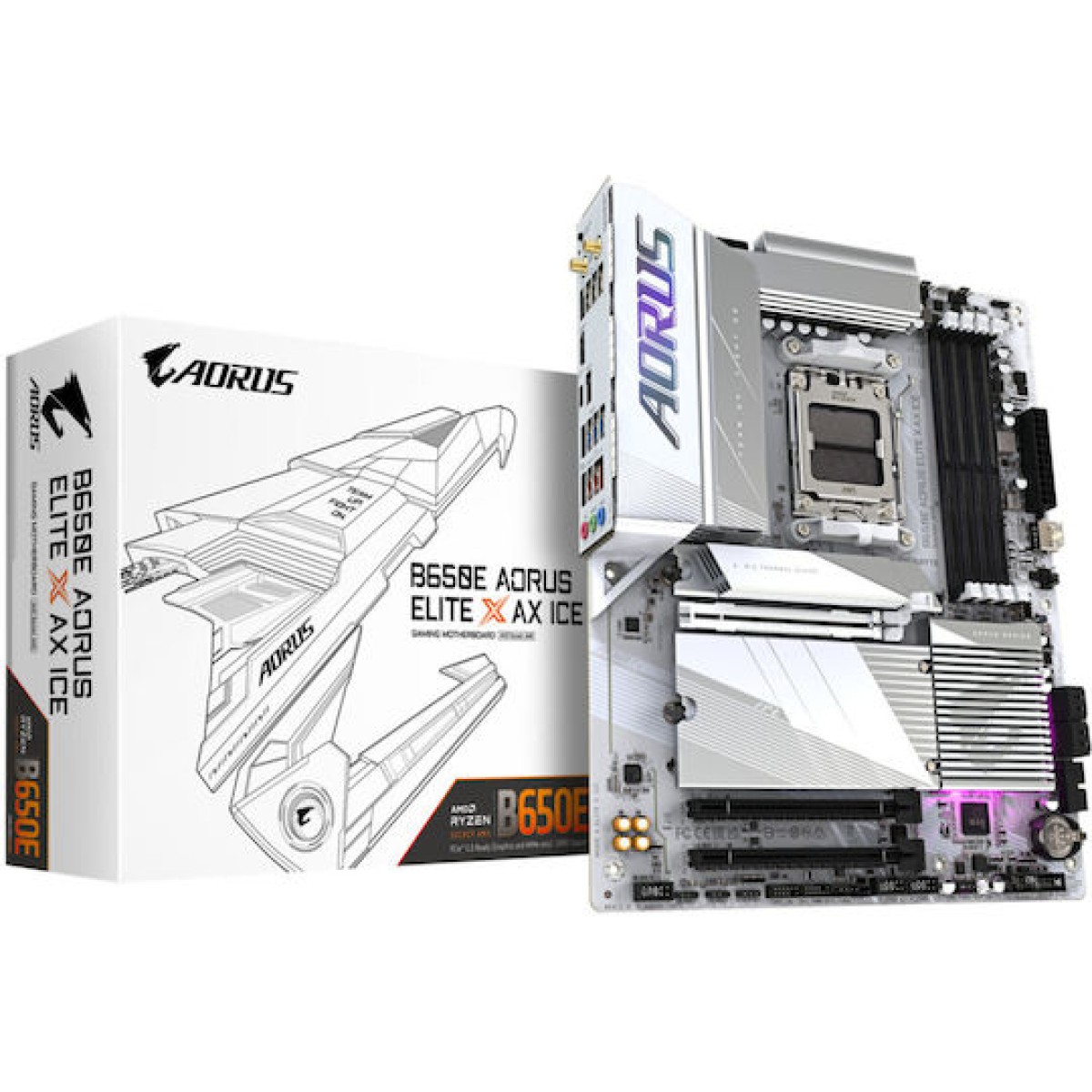 Gigabyte B650E AORUS ELITE X AX ICE Motherboard ATX με AMD AM5 Socket