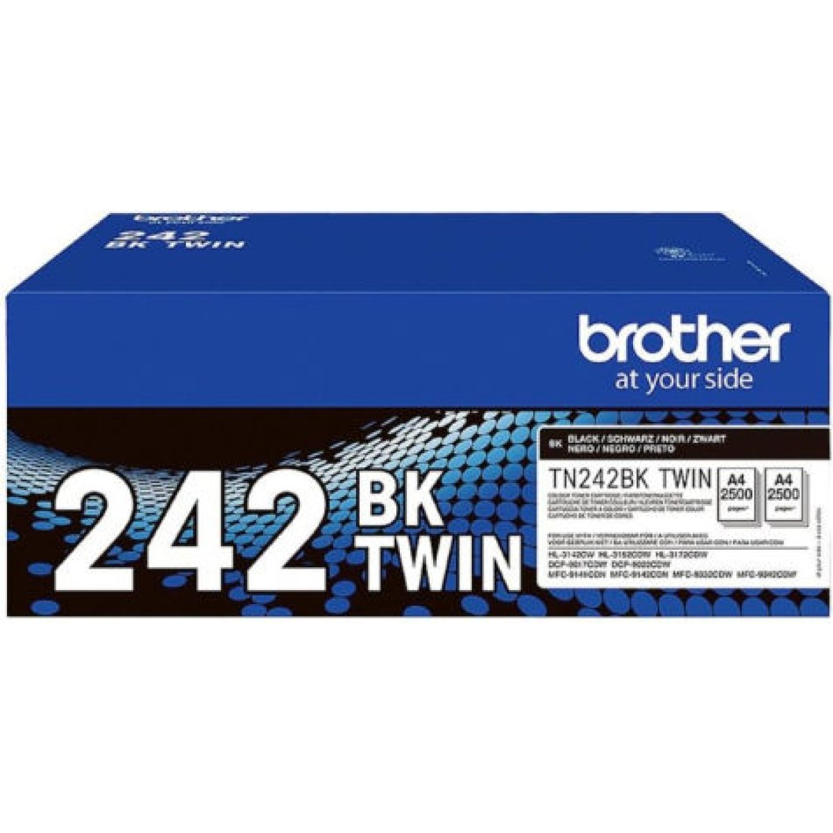Brother TN-242BK Γνήσιο Toner Laser Εκτυπωτή Μαύρο 2500 Σελίδων (TN-242BKTWIN)