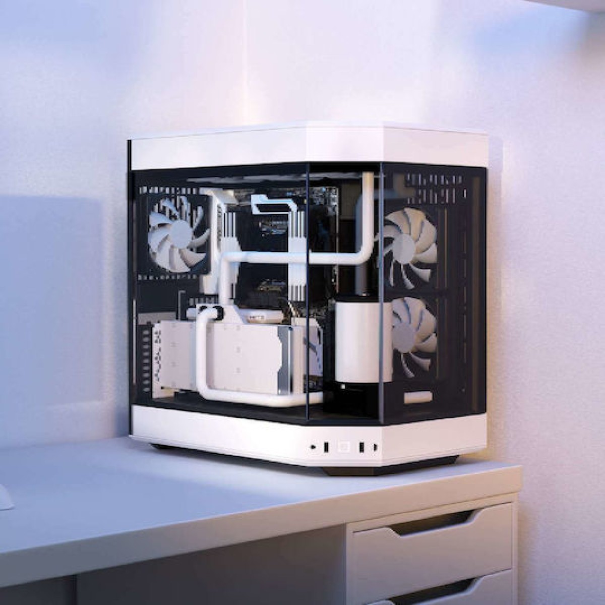 HYTE Y60 Gaming Midi Tower Κουτί Υπολογιστή με Πλαϊνό Παράθυρο Black / White