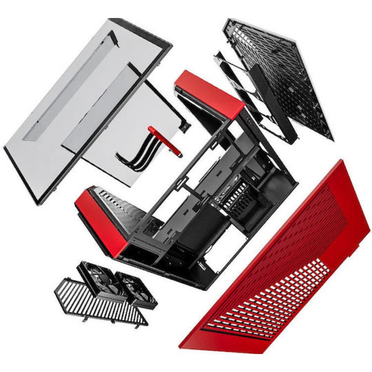 HYTE Y60 Midi Tower Κουτί Υπολογιστή με Πλαϊνό Παράθυρο Κόκκινο