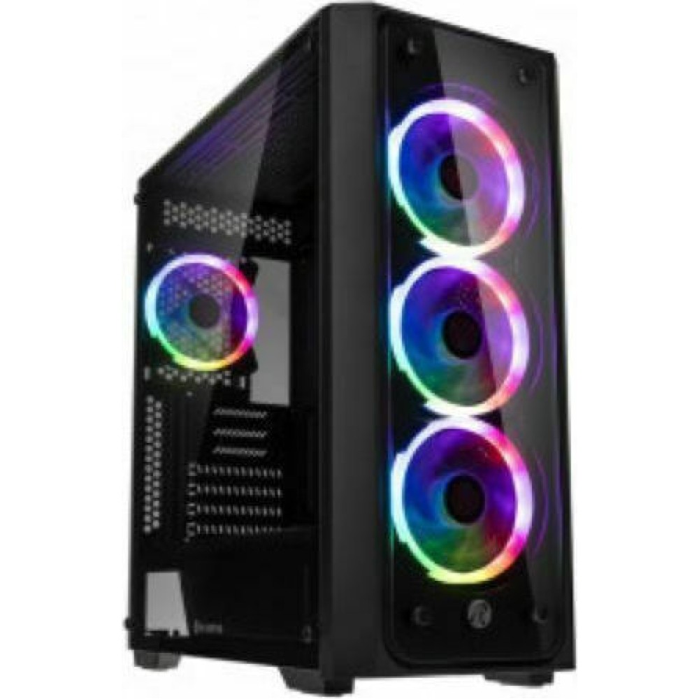 Raijintek Ponos TG4 Gaming Midi Tower Κουτί Υπολογιστή με Πλαϊνό Παράθυρο Μαύρο