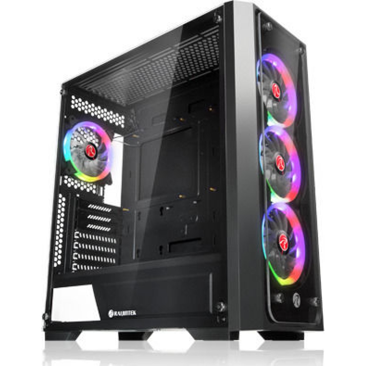 Raijintek Ponos TG4 Gaming Midi Tower Κουτί Υπολογιστή με Πλαϊνό Παράθυρο Μαύρο