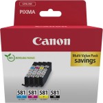 Canon CLI-581 Γνήσιο Πακέτο 4 Μελανιών Εκτυπωτή InkJet Κίτρινο / Κυανό / Ματζέντα / Μαύρο (2103C006)