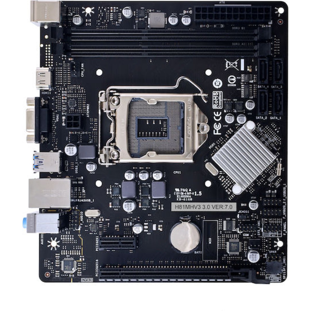 Biostar H81MHV3 Ver. 7.x Motherboard Micro ATX με Intel 1150 Socket