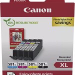 Canon CLI-581XL Γνήσιο Photo Value Pack με 4 Μελάνια Εκτυπωτή InkJet Κίτρινο / Κυανό / Ματζέντα / Μαύρο (2052C006)