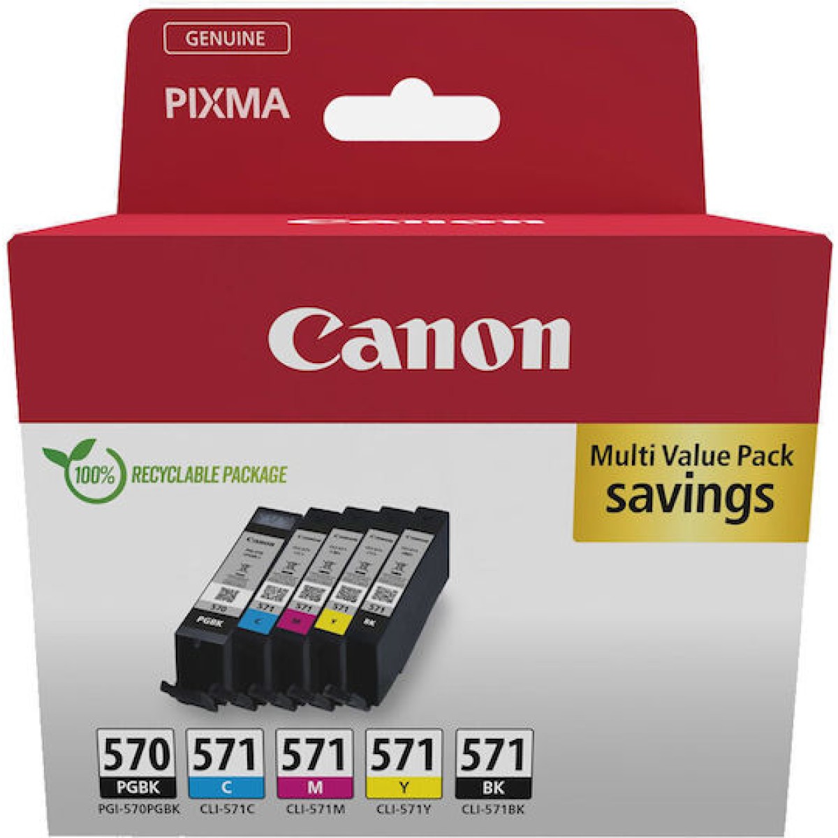 Canon Pgi-570/cli-571 Γνήσιο Μελάνι Εκτυπωτή InkJet Κυανό (0372C006)