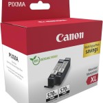Canon PGI-570XL Γνήσιο Πακέτο 2 Μελανιών Εκτυπωτή InkJet Μαύρο (0318C010)