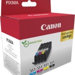 Canon CLI-551 Γνήσιο Πακέτο 4 Μελανιών Εκτυπωτή InkJet Κίτρινο / Κυανό / Ματζέντα / Μαύρο (6509B016)
