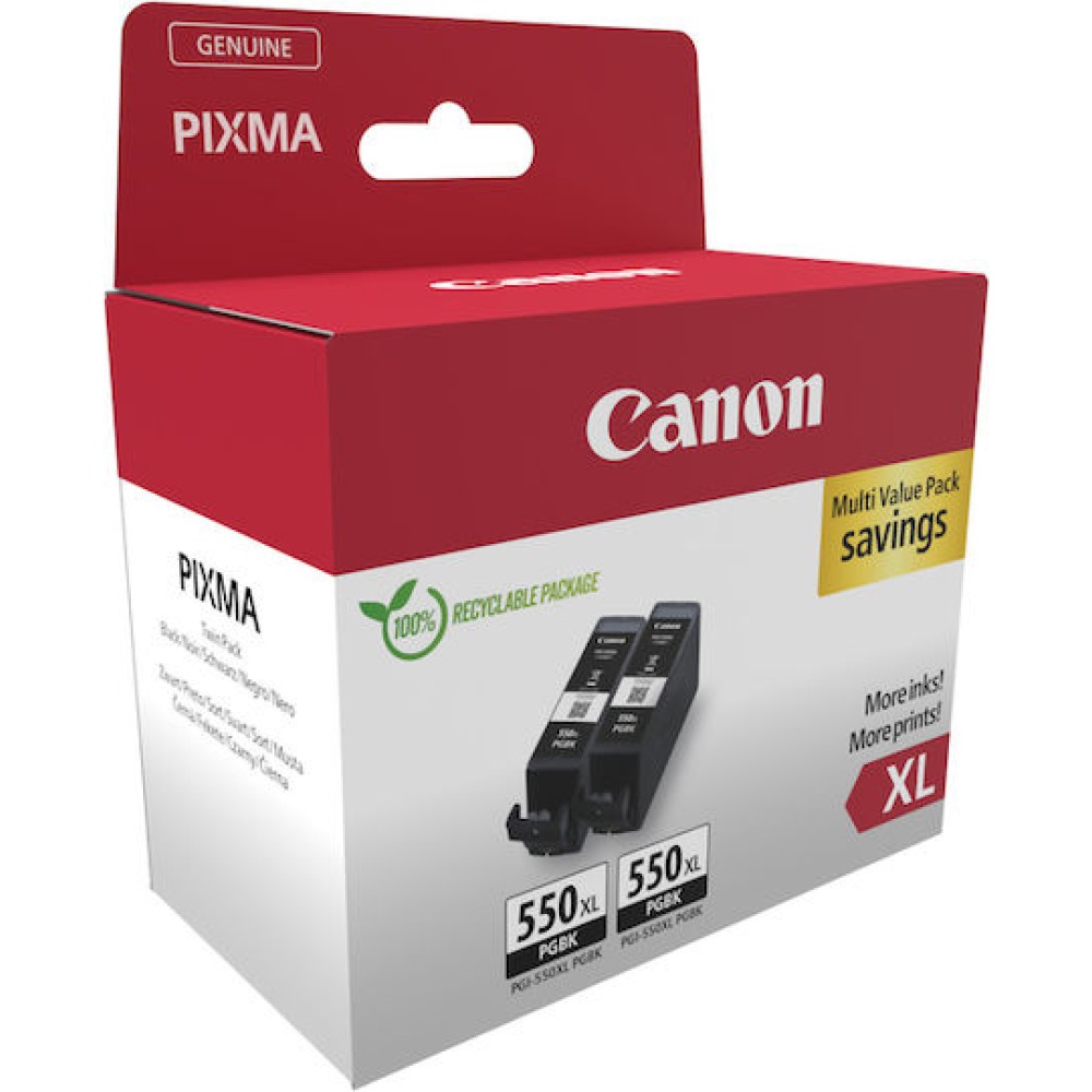 Canon PGI-550XL Γνήσιο Πακέτο Μελανιών Εκτυπωτή InkJet Μαύρο / Photo Κυανό (6431B010)