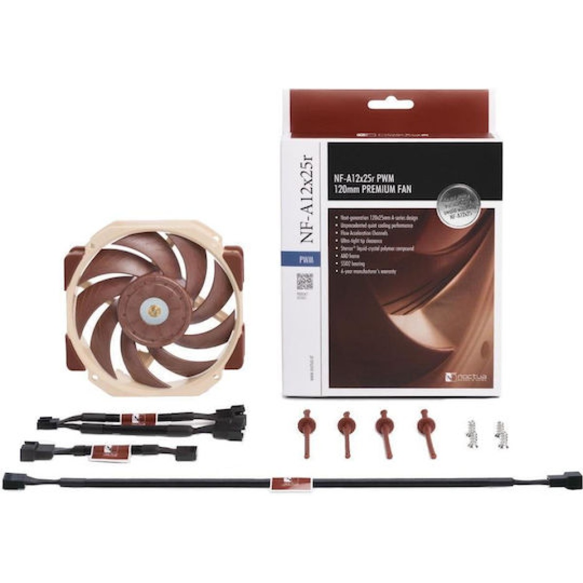Noctua NF-A12x25r Case Fan 120mm με Σύνδεση 4-Pin PWM Καφέ