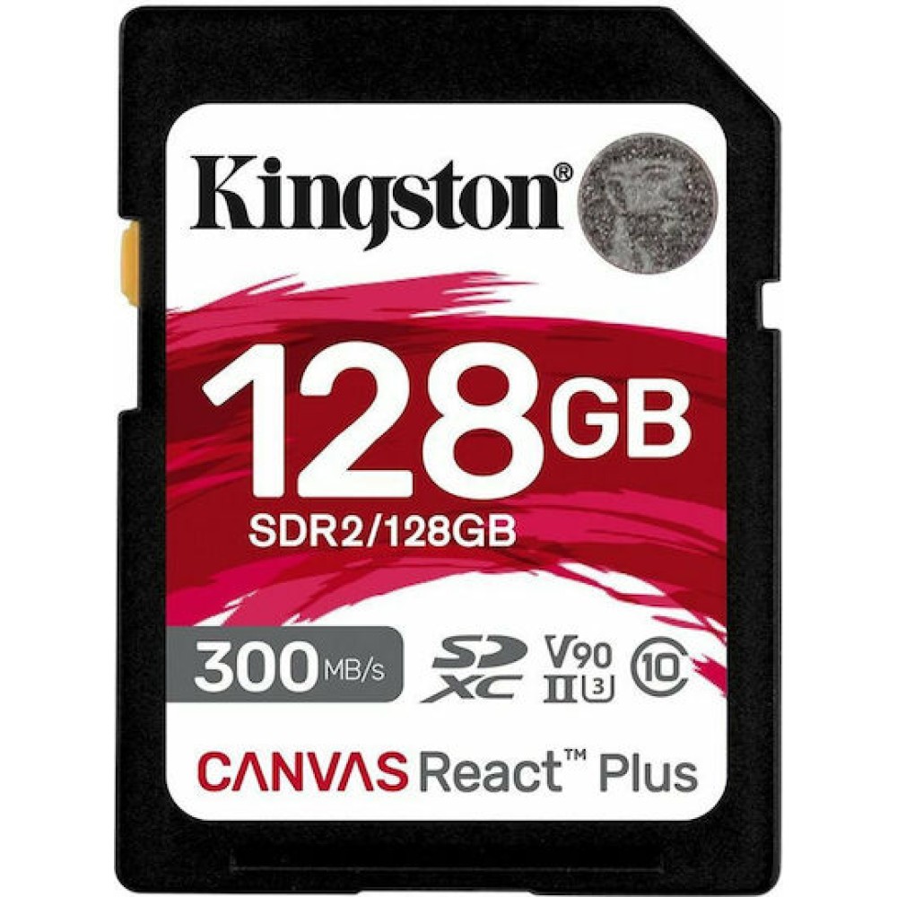 Kingston Canvas React Plus SDXC 128GB Class 10 U3 V90 UHS-II