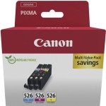 Canon CLI-526 Γνήσιο Πακέτο 3 Μελανιών Εκτυπωτή InkJet Κίτρινο / Κυανό / Ματζέντα (4541B018)
