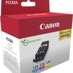 Canon CLI-526 Γνήσιο Πακέτο 3 Μελανιών Εκτυπωτή InkJet Κίτρινο / Κυανό / Ματζέντα (4541B019)