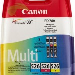Canon CLI-526 Γνήσιο Πακέτο 3 Μελανιών Εκτυπωτή InkJet Κίτρινο / Κυανό / Ματζέντα (4541B019)