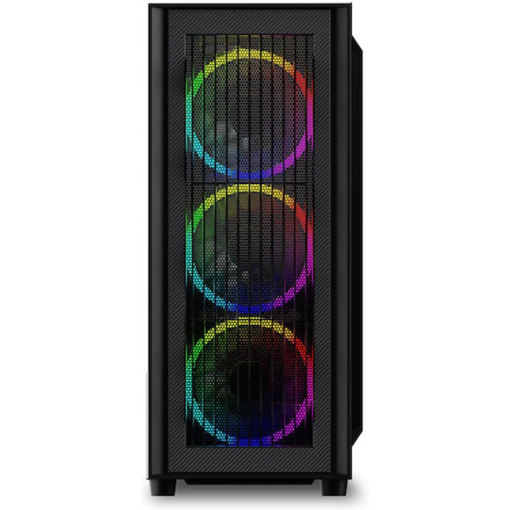 Sharkoon RGB Wave Gaming Midi Tower Κουτί Υπολογιστή με Πλαϊνό Παράθυρο Μαύρο