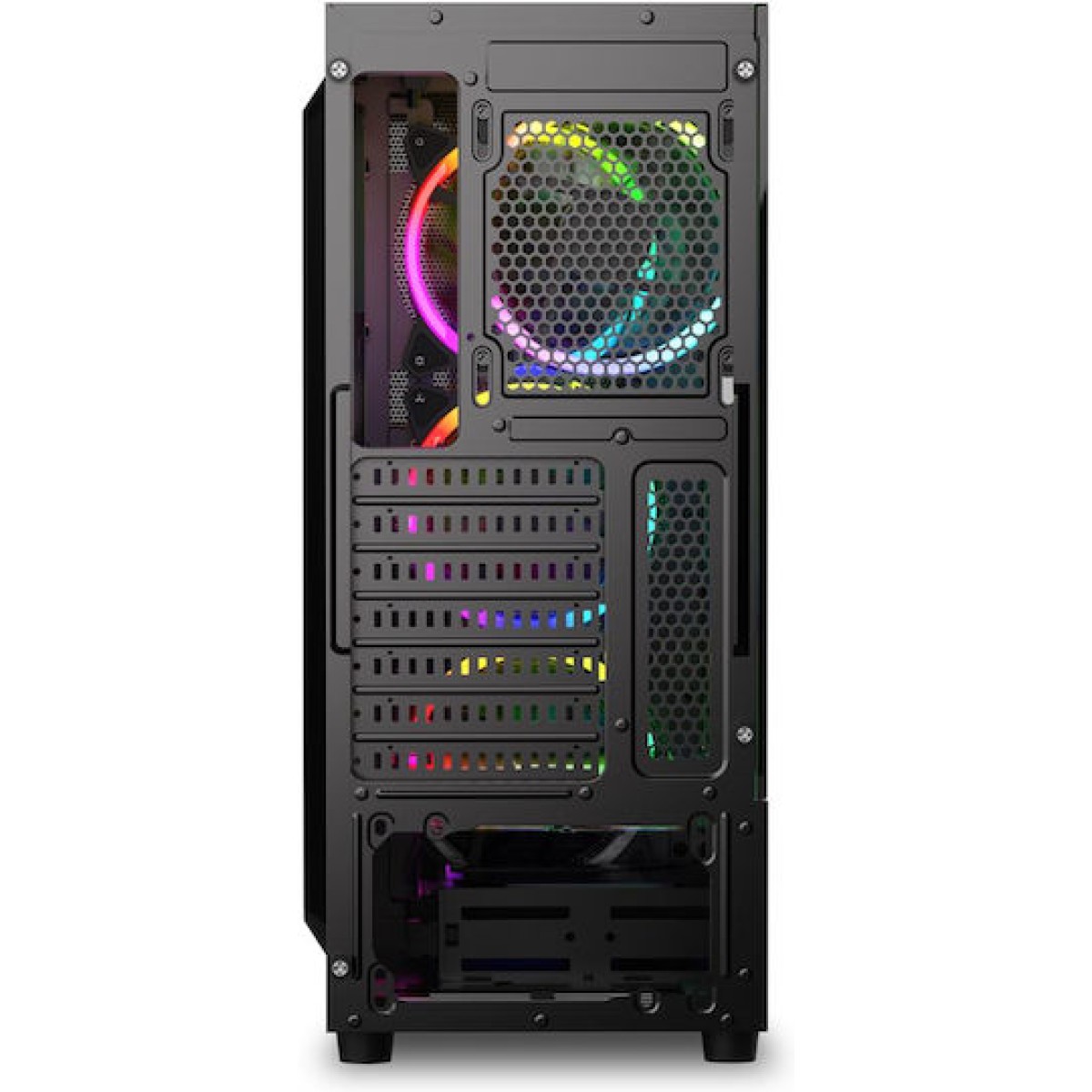Sharkoon RGB Wave Gaming Midi Tower Κουτί Υπολογιστή με Πλαϊνό Παράθυρο Μαύρο