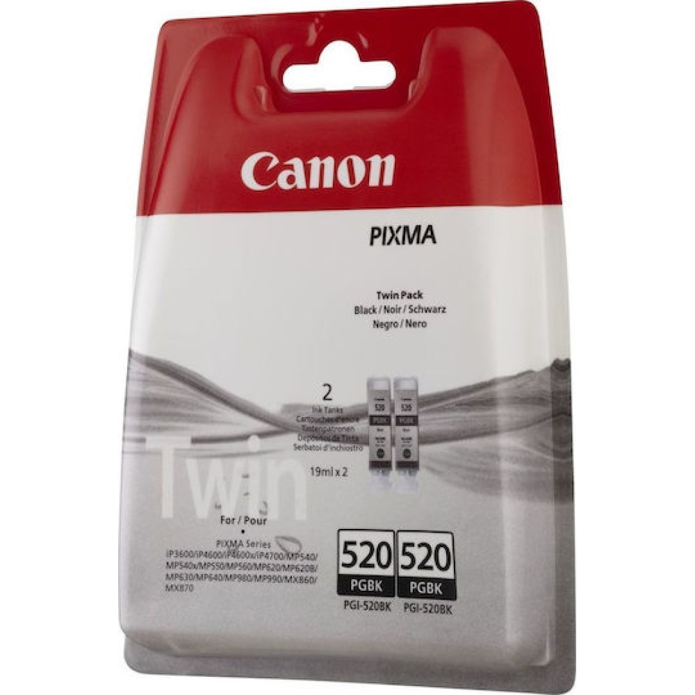 Canon PGI-520 Γνήσιο Πακέτο 2 Μελανιών Εκτυπωτή InkJet Μαύρο (2932B012)