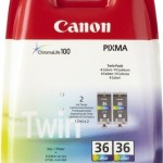 Canon CLI-36 Γνήσιο Πακέτο 2 Μελανιών Εκτυπωτή InkJet Πολλαπλό (Color) (1511B025)