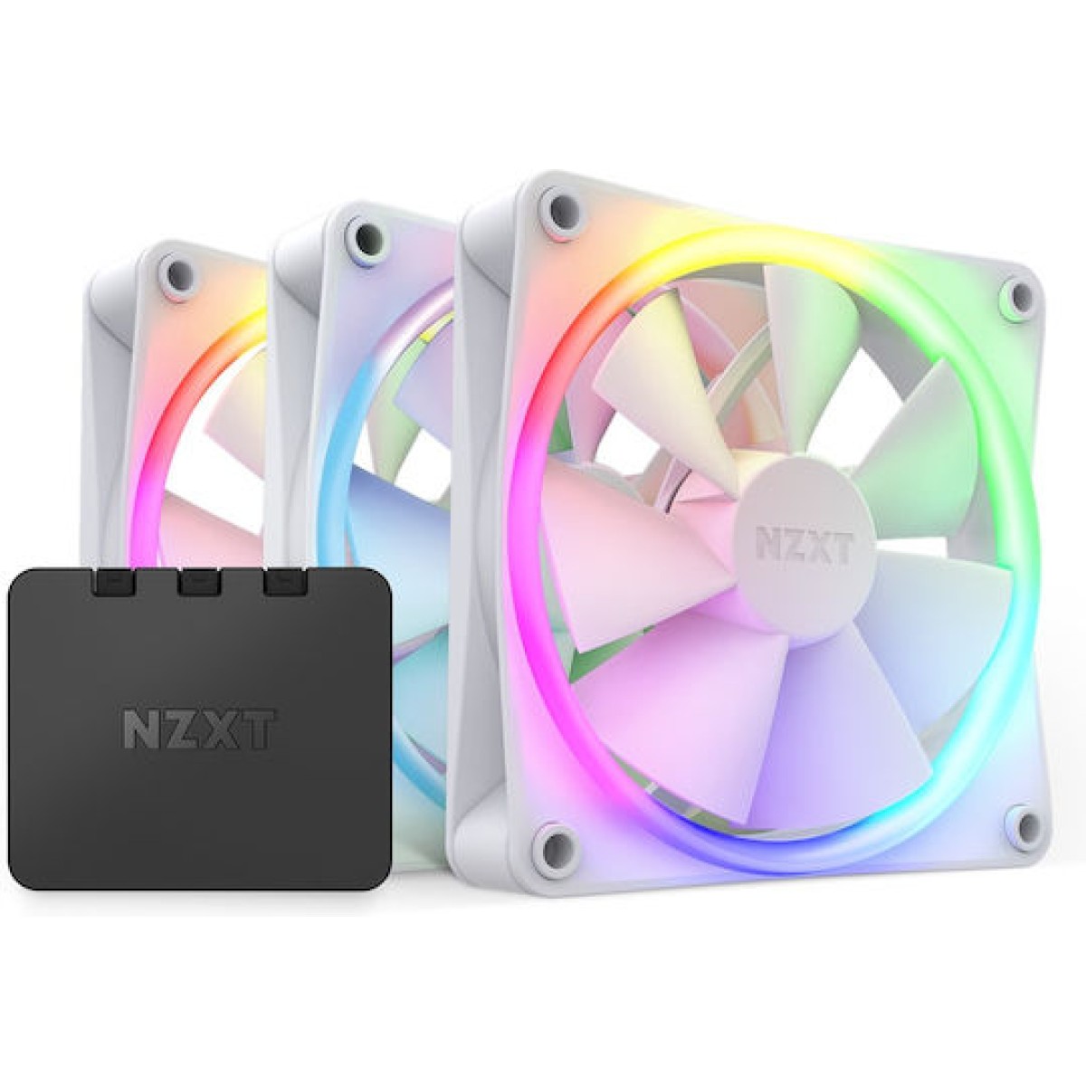 NZXT F120 RGB Case Fan με Σύνδεση 4-Pin PWM 3τμχ Λευκό