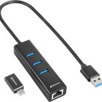 Sharkoon USB 3.2 Hub 4 Θυρών με σύνδεση USB-A / USB-C / Ethernet