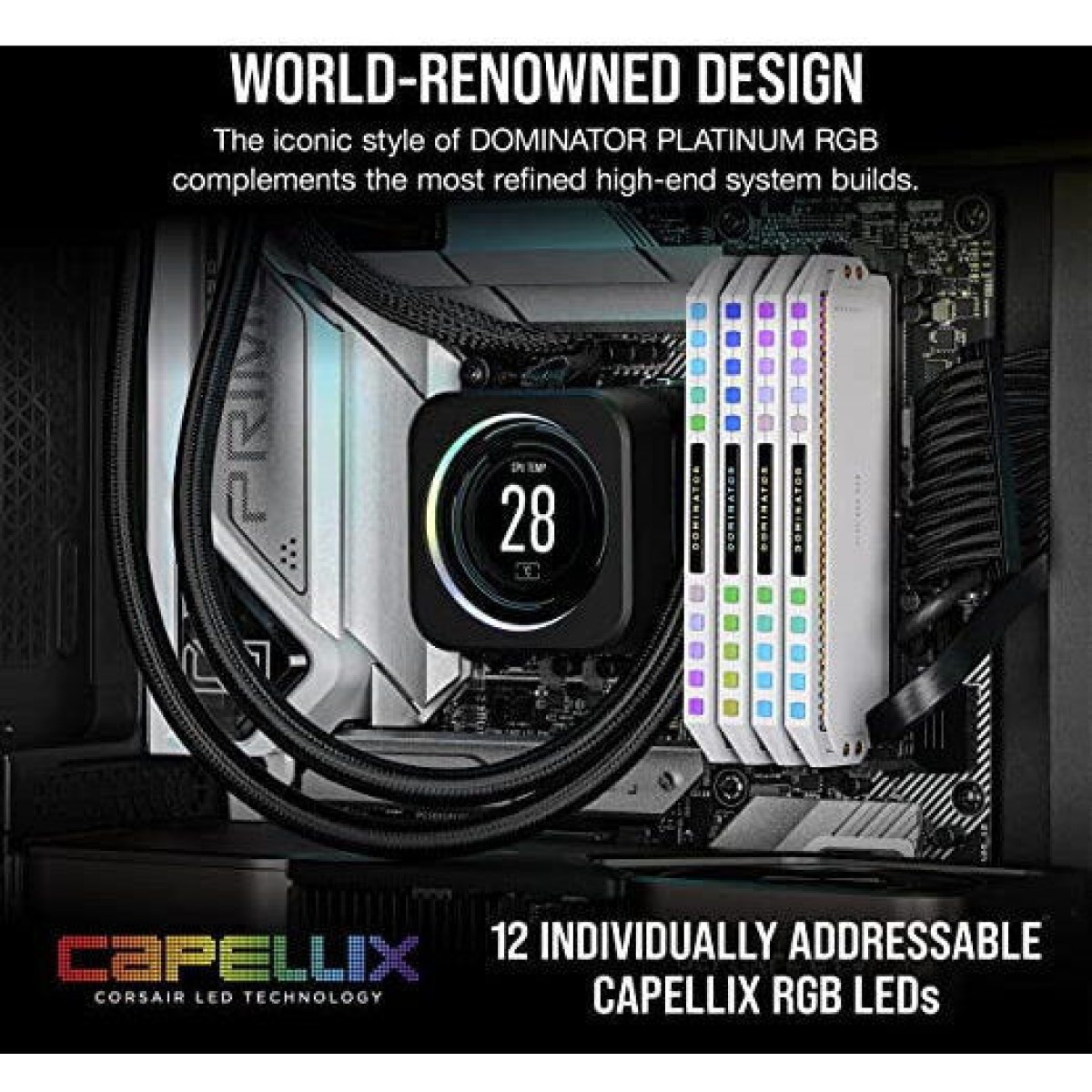 Corsair Dominator Platinum RGB DDR5 32GB RAM με 2x16GB Modules και Ταχύτητα 6200 για Desktop