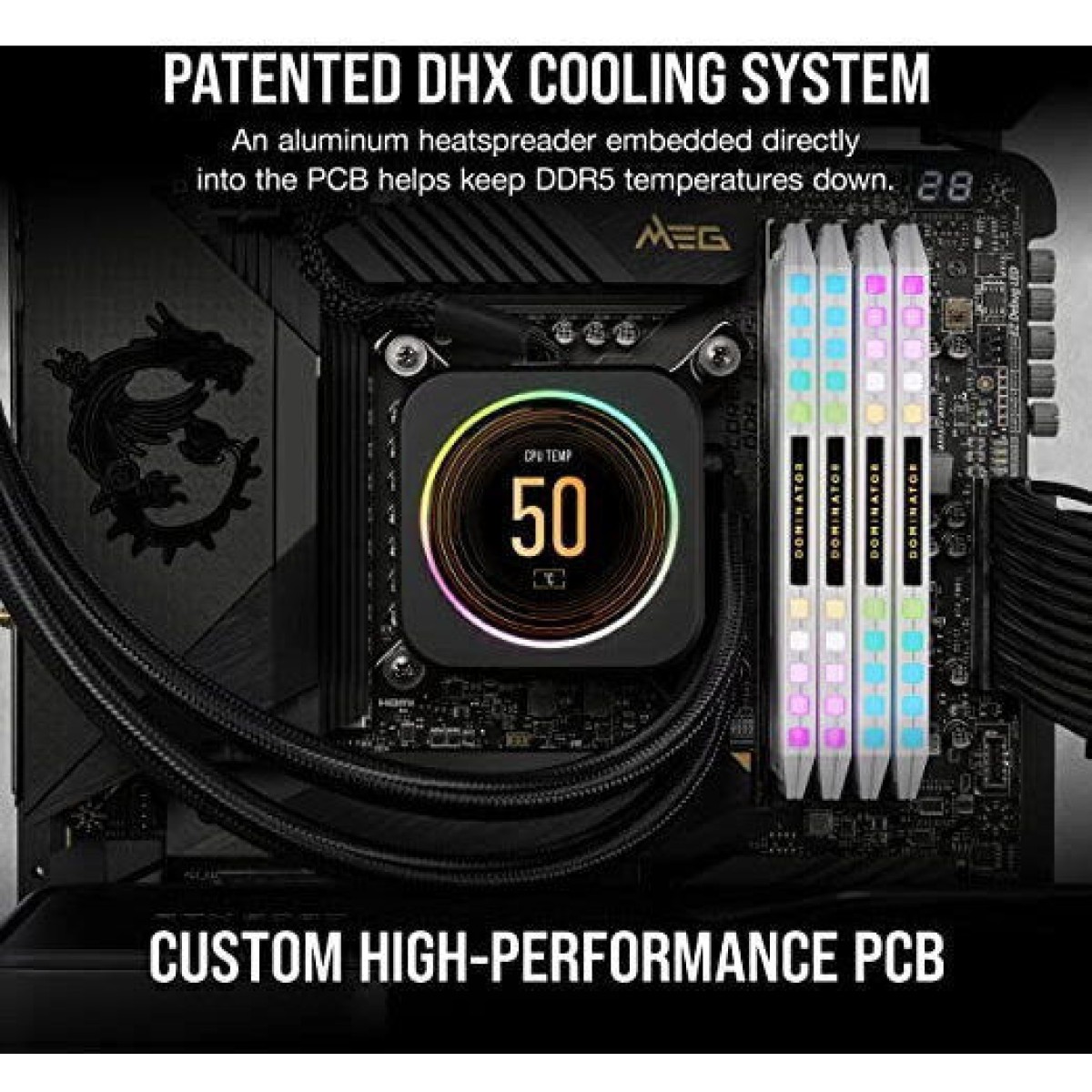 Corsair Dominator Platinum RGB DDR5 32GB RAM με 2x16GB Modules και Ταχύτητα 6200 για Desktop