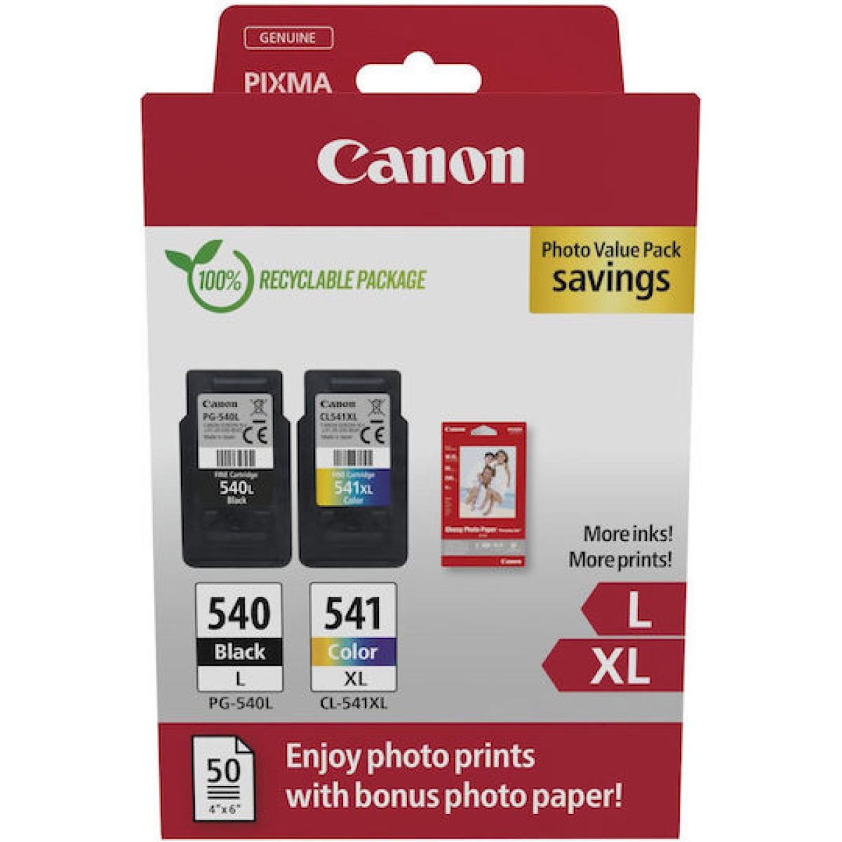 Canon Γνήσιο Photo Value Pack με 2 Μελάνια Εκτυπωτή InkJet Μαύρο / Πολλαπλό (Color) (5224B013)