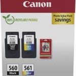 Canon PG-560/CL-561 Γνήσιο Photo Value Pack με 2 Μελάνια Εκτυπωτή InkJet Κίτρινο / Κυανό / Ματζέντα / Μαύρο (3713C008)
