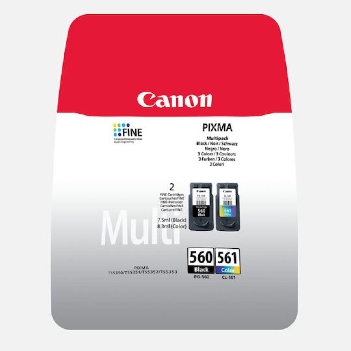 Canon PG-560/CL-561 Γνήσιο Photo Value Pack με 2 Μελάνια Εκτυπωτή InkJet Κίτρινο / Κυανό / Ματζέντα / Μαύρο (3713C008)