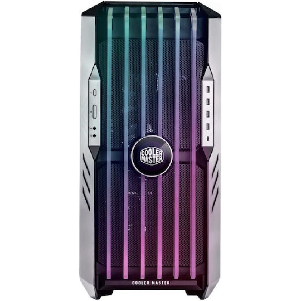 CoolerMaster HAF700 EVO Gaming Full Tower Κουτί Υπολογιστή με Πλαϊνό Παράθυρο και RGB Φωτισμό Titanium Grey