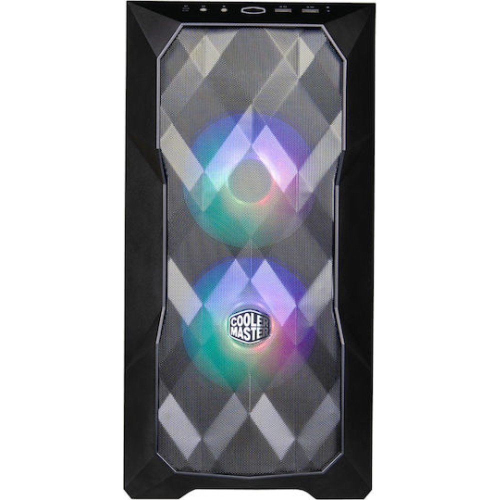 CoolerMaster TD300 MESH Gaming Mini Tower Κουτί Υπολογιστή με Πλαϊνό Παράθυρο και RGB Φωτισμό Μαύρο