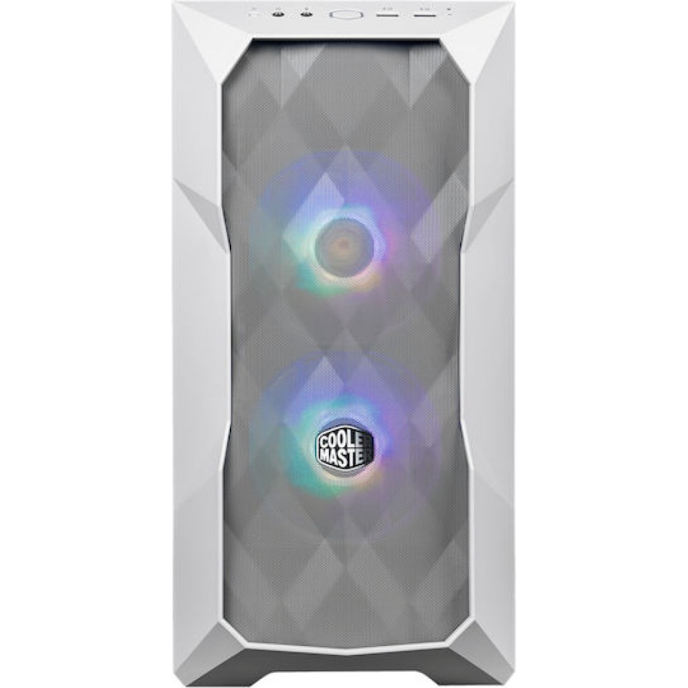 CoolerMaster TD300 MESH Gaming Mini Tower Κουτί Υπολογιστή με Πλαϊνό Παράθυρο και RGB Φωτισμό Λευκό