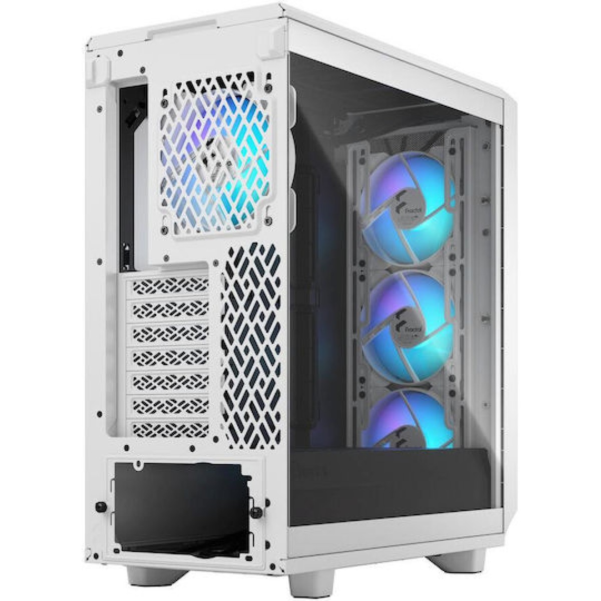 Fractal Design Meshify 2 Compact RGB Gaming Midi Tower Κουτί Υπολογιστή με Πλαϊνό Παράθυρο White TG Clear tint