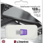 Kingston DataTraveler MicroDuo 3C 128GB USB 3.1 Stick με σύνδεση USB-A & USB-C Μωβ
