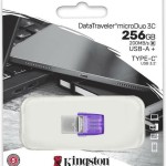 Kingston DataTraveler MicroDuo 3C 256GB USB 3.2 Stick με σύνδεση USB-A & USB-C Μωβ