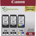 Canon PG-545 XL x2 / CL-546 XL Multi Pack Γνήσιο Photo Value Pack με 3 Μελάνια Εκτυπωτή InkJet Photo Μαύρο / Πολλαπλό (Color) (8286B013)