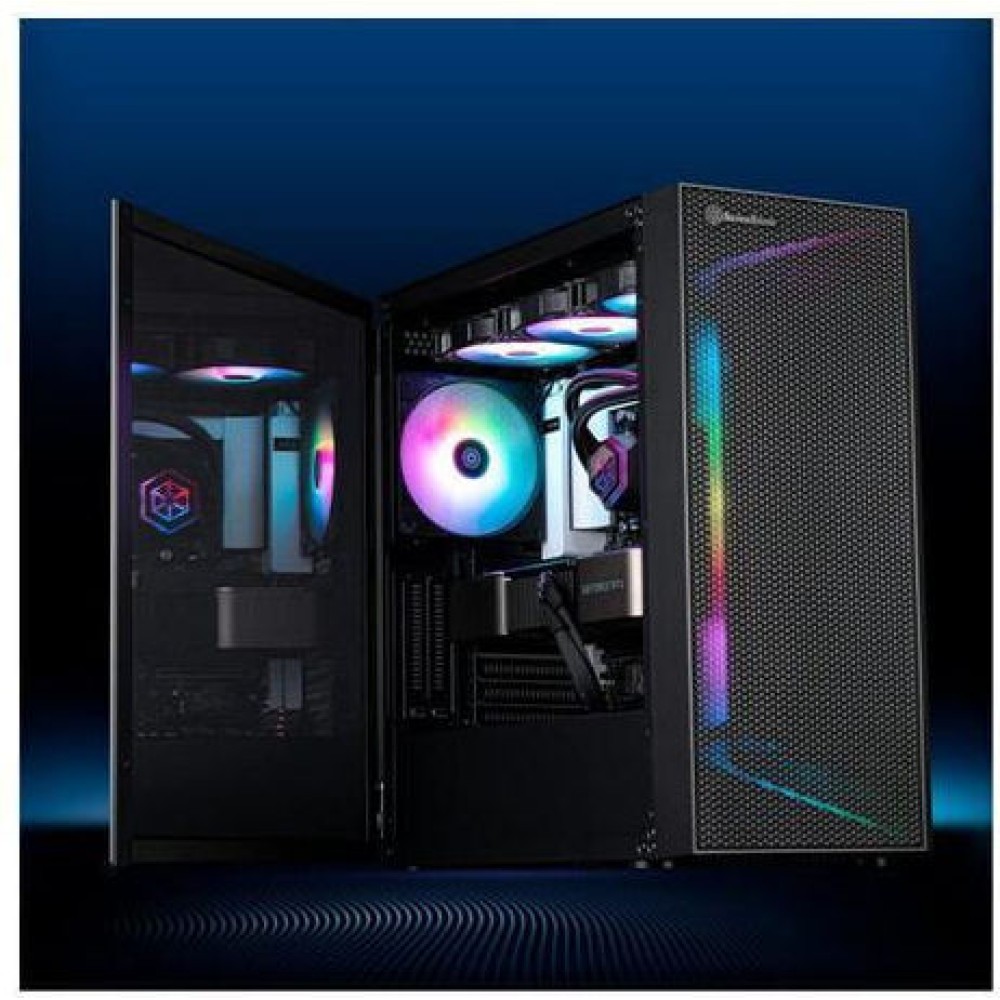 Silverstone Seta H1 Gaming Midi Tower Κουτί Υπολογιστή με Πλαϊνό Παράθυρο και RGB Φωτισμό Μαύρο